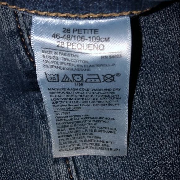 Banana Republic X Olivia Palermo Medium Wash Dark Rinse Crop Flare Leg Jeans - Picture 12 of 14